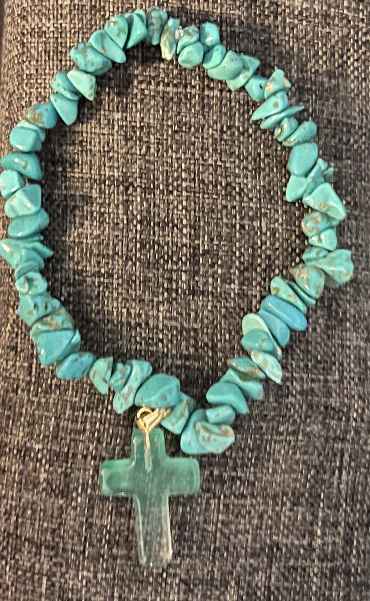 Turquoise Ombre Cross Bracelet 